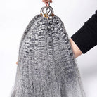 Kinky Stragiht Hair Bundles / Feather Hair Extensions — 100% Virgin Human Hair / Charcoal Grey LINKTOWIG