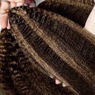 Kinky Stragiht Hair Bundles / Feather Hair Extensions — 100% Virgin Human Hair / Chocolate Brown LINKTOWIG