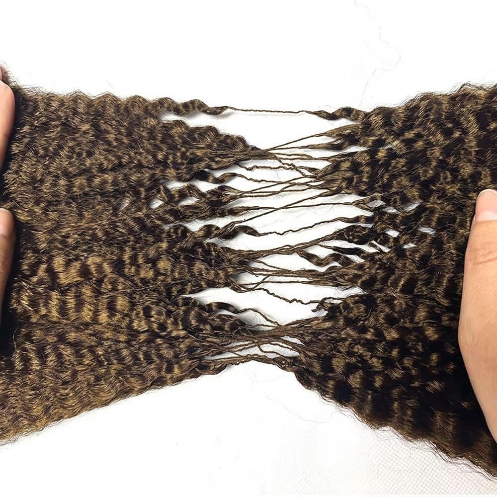 Kinky Stragiht Hair Bundles / Feather Hair Extensions — 100% Virgin Human Hair / Chocolate Brown LINKTOWIG