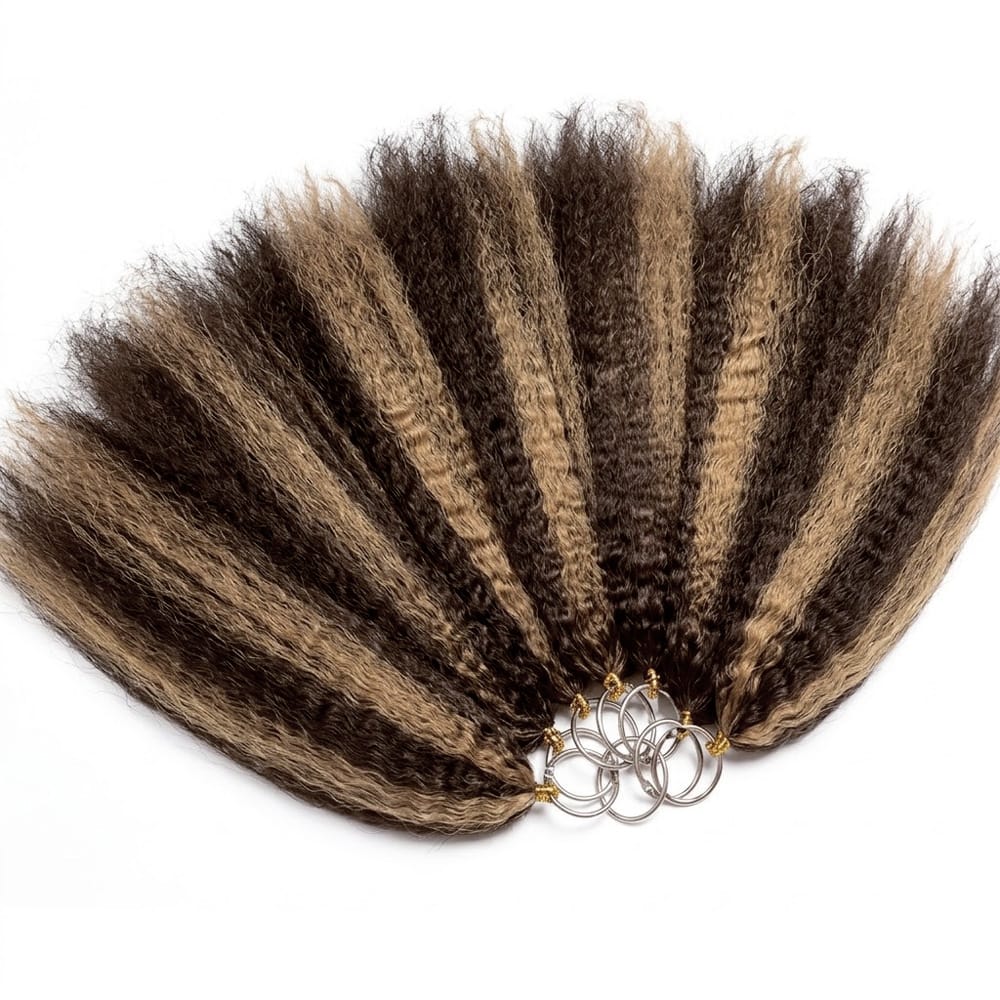 Kinky Stragiht Hair Bundles / Feather Hair Extensions — 100% Virgin Human Hair / Chocolate Brown LINKTOWIG