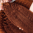 Kinky Stragiht Hair Bundles / Feather Hair Extensions — 100% Virgin Human Hair / Copper Orange LINKTOWIG