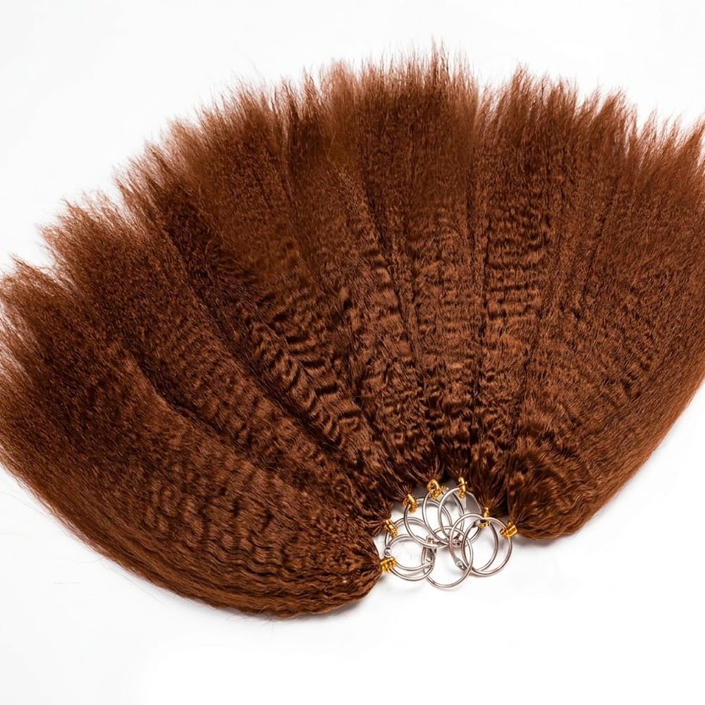 Kinky Stragiht Hair Bundles / Feather Hair Extensions — 100% Virgin Human Hair / Copper Orange LINKTOWIG