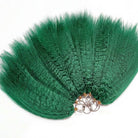 Kinky Stragiht Hair Bundles / Feather Hair Extensions — 100% Virgin Human Hair / Dark Emerald Green LINKTOWIG
