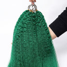 Kinky Stragiht Hair Bundles / Feather Hair Extensions — 100% Virgin Human Hair / Dark Emerald Green LINKTOWIG