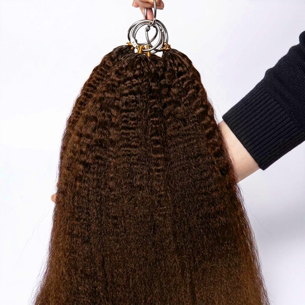 Kinky Stragiht Hair Bundles / Feather Hair Extensions — 100% Virgin Human Hair / Dark Emerald Green LINKTOWIG