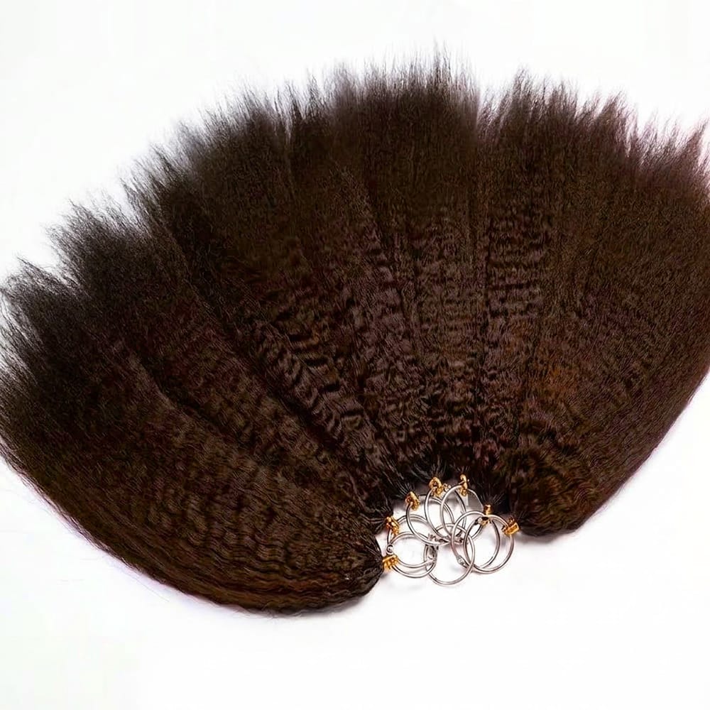 Kinky Stragiht Hair Bundles / Feather Hair Extensions — 100% Virgin Human Hair / Dark Emerald Green LINKTOWIG