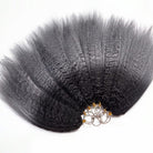 Kinky Stragiht Hair Bundles / Feather Hair Extensions — 100% Virgin Human Hair / Dark Roots LINKTOWIG