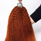 Kinky Stragiht Hair Bundles / Feather Hair Extensions — 100% Virgin Human Hair / Ginger Orange LINKTOWIG