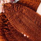 Kinky Stragiht Hair Bundles / Feather Hair Extensions — 100% Virgin Human Hair / Ginger Orange LINKTOWIG