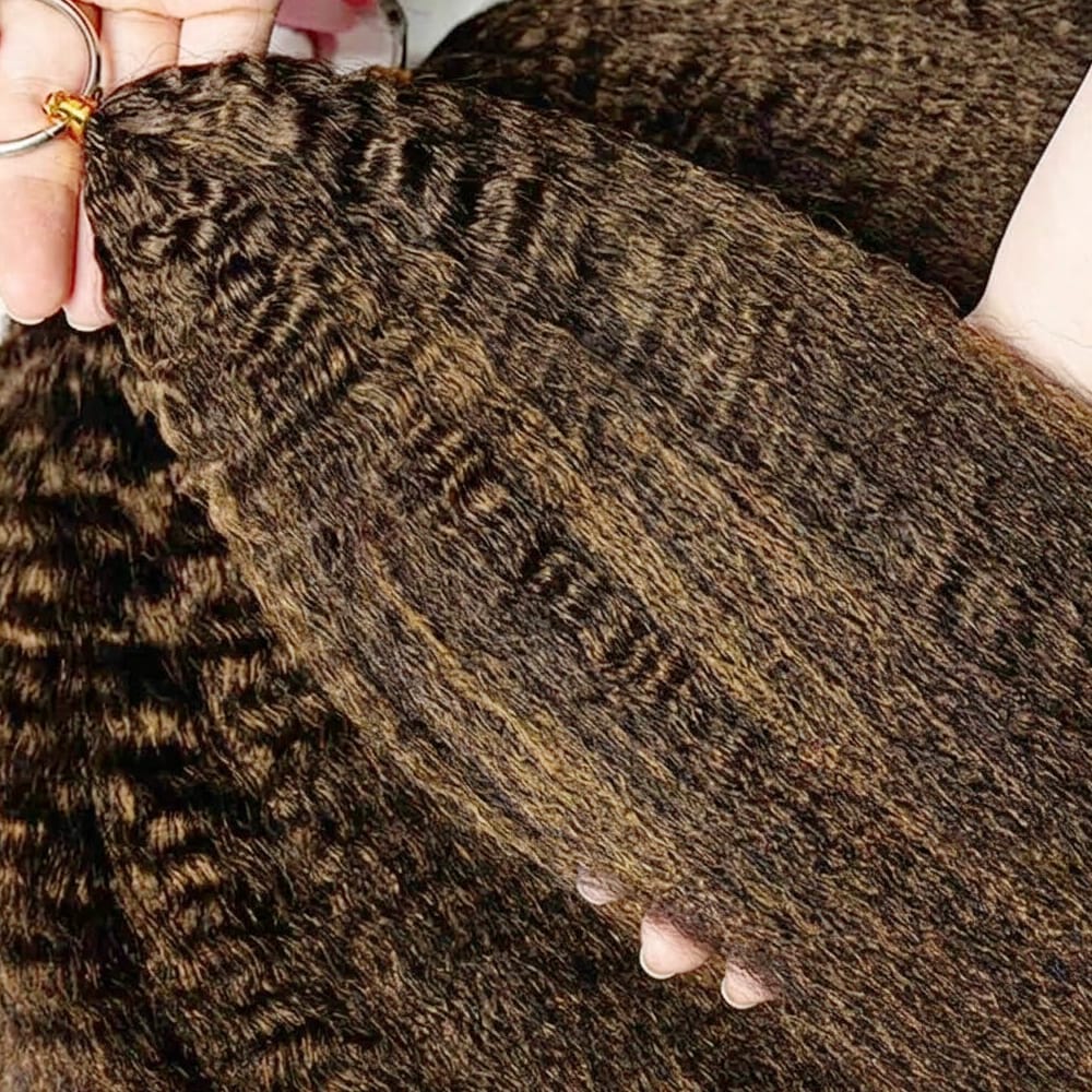 Kinky Stragiht Hair Bundles / Feather Hair Extensions — 100% Virgin Human Hair / Honey Brown LINKTOWIG