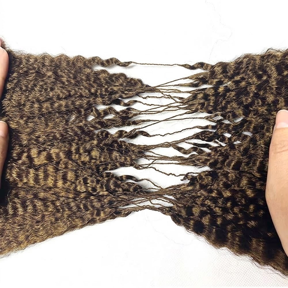 Kinky Stragiht Hair Bundles / Feather Hair Extensions — 100% Virgin Human Hair / Honey Brown LINKTOWIG
