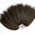 Kinky Stragiht Hair Bundles / Feather Hair Extensions — 100% Virgin Human Hair / Medium Chestnut Brown LINKTOWIG