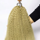 Kinky Stragiht Hair Bundles / Feather Hair Extensions — 100% Virgin Human Hair / Olive Green Blonde LINKTOWIG