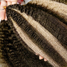 Kinky Stragiht Hair Bundles / Feather Hair Extensions — 100% Virgin Human Hair / Piano Highlight Silver Grey LINKTOWIG