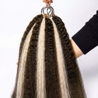 Kinky Stragiht Hair Bundles / Feather Hair Extensions — 100% Virgin Human Hair / Piano Highlight Silver Grey LINKTOWIG