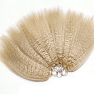 Kinky Stragiht Hair Bundles / Feather Hair Extensions — 100% Virgin Human Hair / Platinum Blonde LINKTOWIG