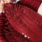 Kinky Stragiht Hair Bundles / Feather Hair Extensions — 100% Virgin Human Hair / Ruby Red LINKTOWIG