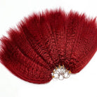 Kinky Stragiht Hair Bundles / Feather Hair Extensions — 100% Virgin Human Hair / Ruby Red LINKTOWIG