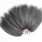 Kinky Stragiht Hair Bundles / Feather Hair Extensions — 100% Virgin Human Hair / Silver Grey LINKTOWIG
