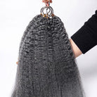 Kinky Stragiht Hair Bundles / Feather Hair Extensions — 100% Virgin Human Hair / Silver Grey LINKTOWIG