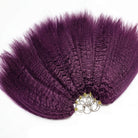 Kinky Stragiht Hair Bundles / Feather Hair Extensions — 100% Virgin Human Hair / Violet Purple LINKTOWIG
