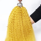 Kinky Stragiht Hair Bundles / Feather Hair Extensions — 100% Virgin Human Hair / Yellow LINKTOWIG