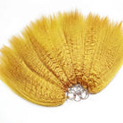 Kinky Stragiht Hair Bundles / Feather Hair Extensions — 100% Virgin Human Hair / Yellow LINKTOWIG