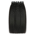 Kinky Stragiht Luxury Natural Hair Weft – 100% Virgin Human Hair / Wig Black LINKTOWIG