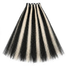 Kinky Stragiht Luxury Natural Hair Weft – 100% Virgin Human Hair / Wig Black and grey blended highlights LINKTOWIG