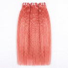 Kinky Stragiht Luxury Natural Hair Weft – 100% Virgin Human Hair / Wig Bubblegum Pink LINKTOWIG