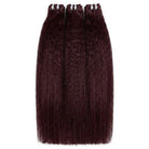 Kinky Stragiht Luxury Natural Hair Weft – 100% Virgin Human Hair / Wig Burgundy LINKTOWIG
