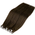 Kinky Stragiht Luxury Natural Hair Weft – 100% Virgin Human Hair / Wig Chocolate Brown LINKTOWIG