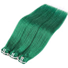 Kinky Stragiht Luxury Natural Hair Weft – 100% Virgin Human Hair / Wig Dark Emerald Green LINKTOWIG