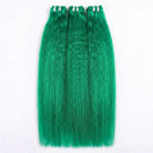 Kinky Stragiht Luxury Natural Hair Weft – 100% Virgin Human Hair / Wig Dark Emerald Green LINKTOWIG