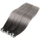 Kinky Stragiht Luxury Natural Hair Weft – 100% Virgin Human Hair / Wig Dark Roots LINKTOWIG