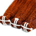 Kinky Stragiht Luxury Natural Hair Weft – 100% Virgin Human Hair / Wig Ginger Orange LINKTOWIG