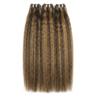 Kinky Stragiht Luxury Natural Hair Weft – 100% Virgin Human Hair / Wig Honey Blonde Highlights LINKTOWIG