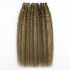 Kinky Stragiht Luxury Natural Hair Weft – 100% Virgin Human Hair / Wig Honey Blonde Highlights LINKTOWIG