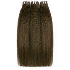 Kinky Stragiht Luxury Natural Hair Weft – 100% Virgin Human Hair / Wig Medium Chestnut Brown LINKTOWIG
