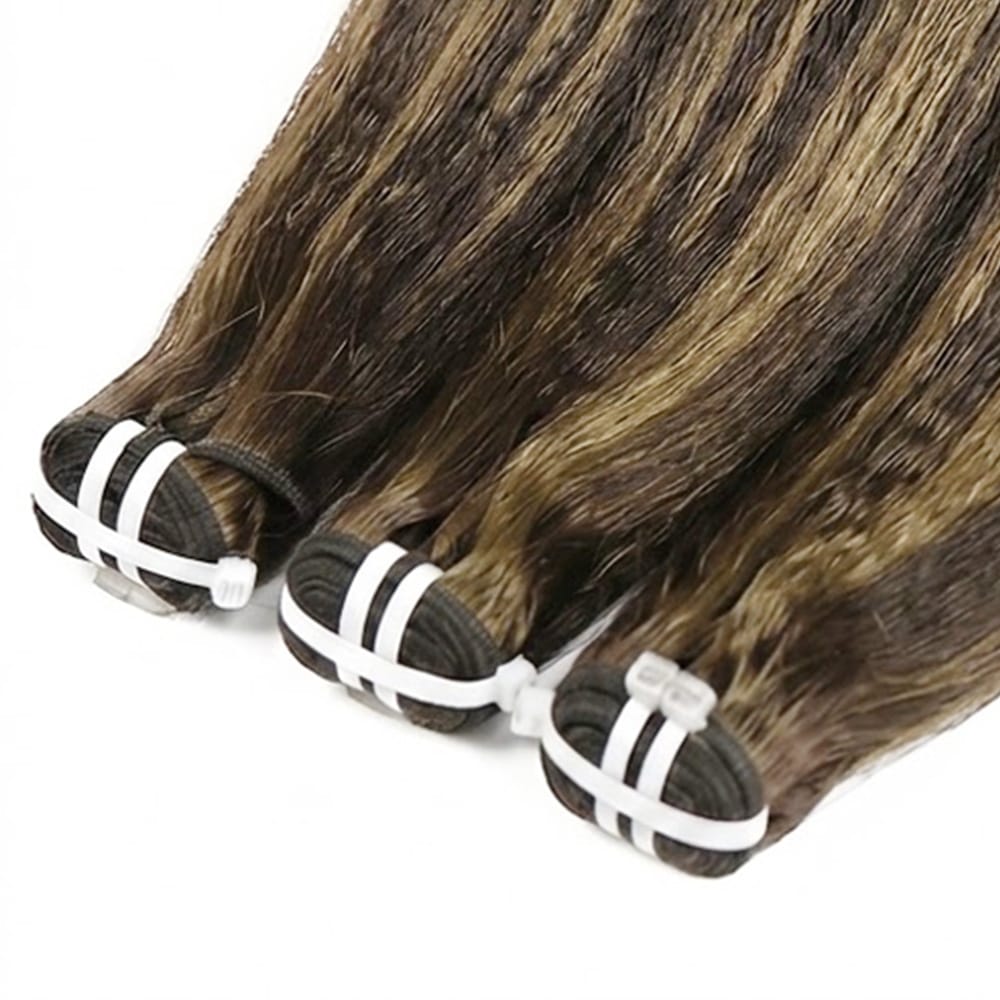 Kinky Stragiht Luxury Natural Hair Weft – 100% Virgin Human Hair / Wig Piano Color LINKTOWIG