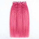 Kinky Stragiht Luxury Natural Hair Weft – 100% Virgin Human Hair / Wig pink LINKTOWIG
