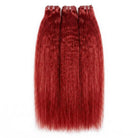 Kinky Stragiht Luxury Natural Hair Weft – 100% Virgin Human Hair / Wig Ruby Red LINKTOWIG