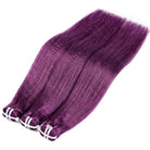 Kinky Stragiht Luxury Natural Hair Weft – 100% Virgin Human Hair / Wig Violet Purple LINKTOWIG