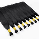 Stragiht 100% Raw Virgin  Human Hair Bundles - (No Weft) Bulk Hair / Black LINKTOWIG