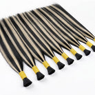 Stragiht 100% Raw Virgin  Human Hair Bundles - (No Weft) Bulk Hair / Black and grey blended highlights LINKTOWIG