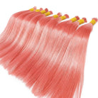 Stragiht 100% Raw Virgin  Human Hair Bundles - (No Weft) Bulk Hair / Bubblegum Pink LINKTOWIG