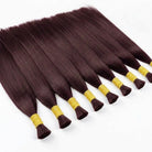 Stragiht 100% Raw Virgin  Human Hair Bundles - (No Weft) Bulk Hair / Burgundy LINKTOWIG