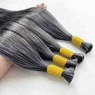 Stragiht 100% Raw Virgin  Human Hair Bundles - (No Weft) Bulk Hair / Charcoal Grey LINKTOWIG