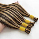 Stragiht 100% Raw Virgin  Human Hair Bundles - (No Weft) Bulk Hair / Chocolate Brown LINKTOWIG