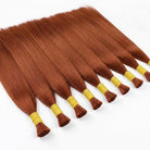 Stragiht 100% Raw Virgin  Human Hair Bundles - (No Weft) Bulk Hair / Copper Orange LINKTOWIG